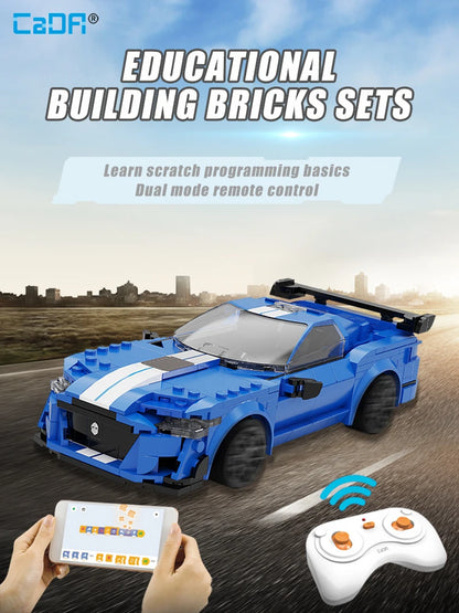 Voiture de Course Télécommandée CaDA – Modèle Blue Knight (325 pièces)
