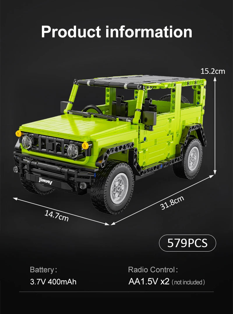 CaDA Suzuki Jimny RC – Voiture Off-Road Télécommandée à Construire (579 pièces)