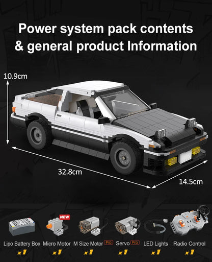 Voiture à Construire CaDA – Toyota AE86 Initial D (1324 pièces, motorisable)