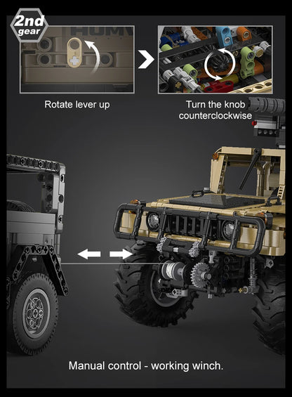 Véhicule Militaire Télécommandé CaDA – Modèle HUMVEE H1 (3935 pièces)