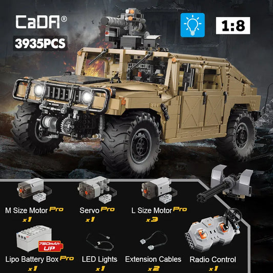 Véhicule Militaire Télécommandé CaDA – Modèle HUMVEE H1 (3935 pièces)
