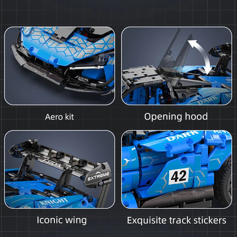 Voiture de Course Télécommandée CaDA – Modèle Extreme Blue (2088 pièces)