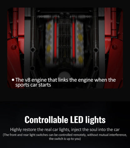 Voiture de Sport Télécommandée CaDA – Supercar Rouge (3187 pièces)