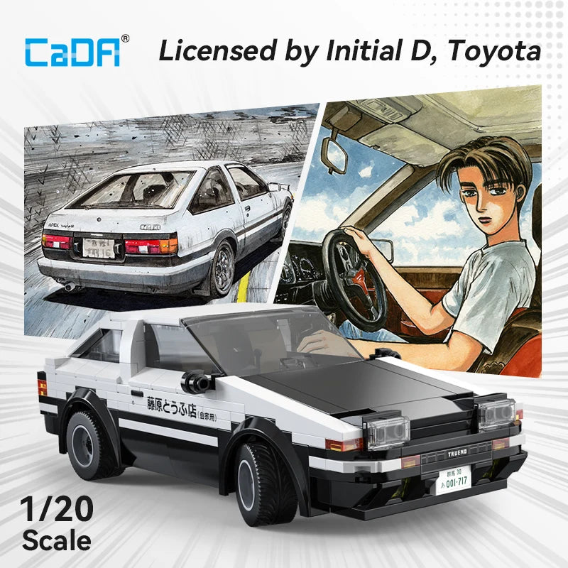 AE86 Trueno Initial D – Voiture Télécommandée à Construire (325 pièces, Échelle 1:20)