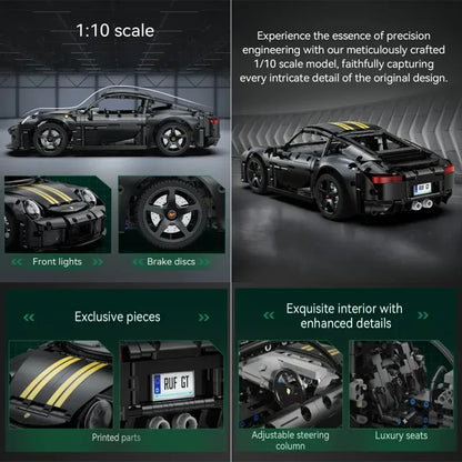 Voiture de Sport Rétro CaDA RUF GT – Modèle Télécommandé à Construire (1655 pièces)