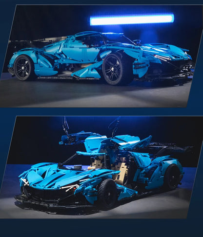 Hypercar V12 Bleue – Modèle Technique CaDA (3865 pièces, échelle 1:8)