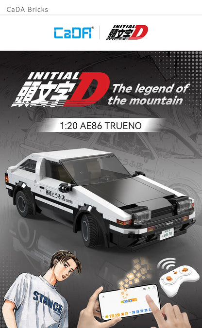 AE86 Trueno Initial D – Voiture Télécommandée à Construire (325 pièces, Échelle 1:20)