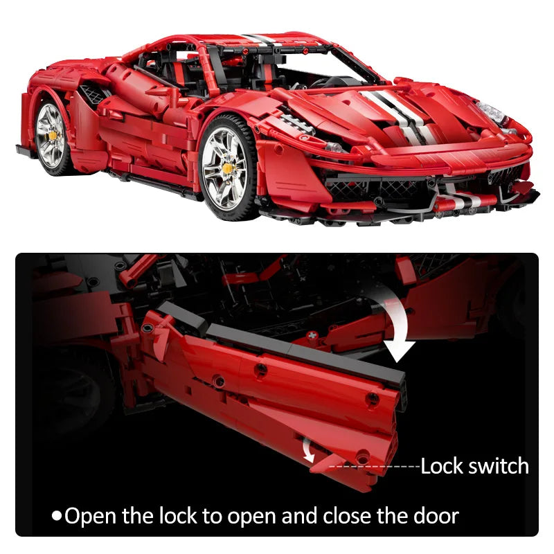 Voiture de Sport Télécommandée CaDA – Supercar Rouge (3187 pièces)