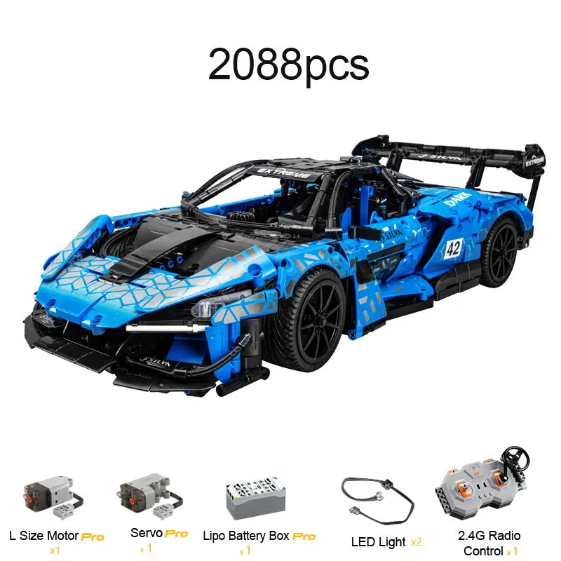 Voiture de Course Télécommandée CaDA – Modèle Extreme Blue (2088 pièces)