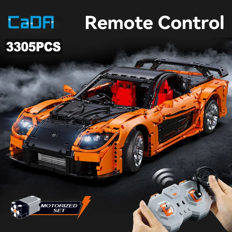 Mazda RX-7 CaDA – Supercar Télécommandée à Construire (3305 pièces, Échelle 1:8, Modèle Officiel)
