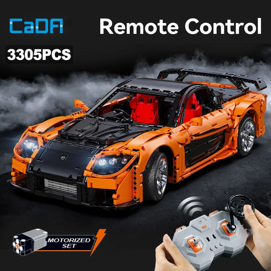 Mazda RX-7 CaDA – Supercar Télécommandée à Construire (3305 pièces, Échelle 1:8, Modèle Officiel)