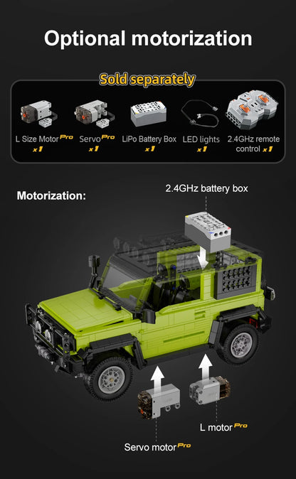 Suzuki Jimny CaDA – 4x4 Off-Road Télécommandé à Construire (1803 pièces + Accessoires)