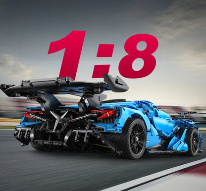 Hypercar V12 Bleue – Modèle Technique CaDA (3865 pièces, échelle 1:8)