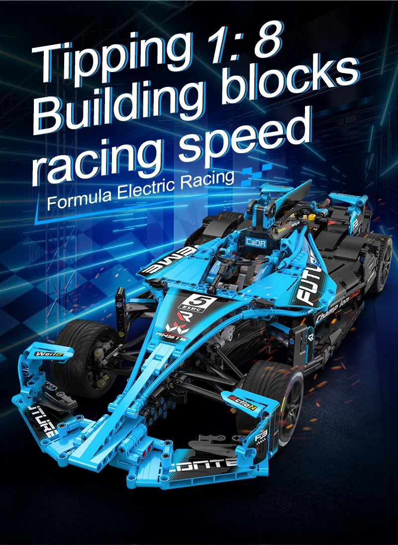 Voiture de Course CaDA Formule E – Modèle RC à Construire (1667 pièces, Échelle 1:8)