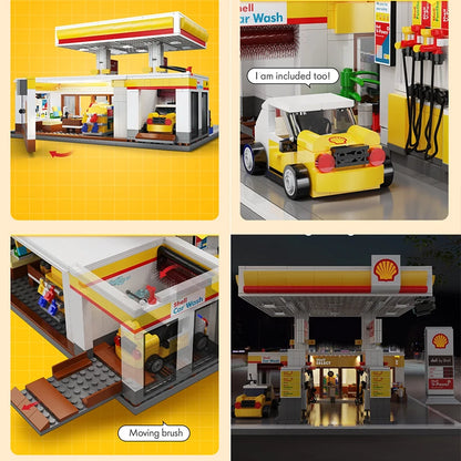 Station-Service Shell à Construire – CaDA C66026W (1309 pièces)