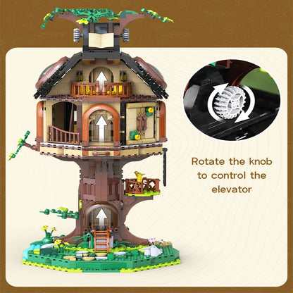 Maison dans l'Arbre à Construire CaDA – 1808 Pièces avec Lumières USB