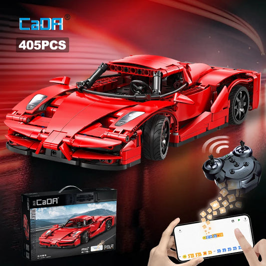 Hypercar Télécommandée CaDA – Supercar Rouge (405 pièces)