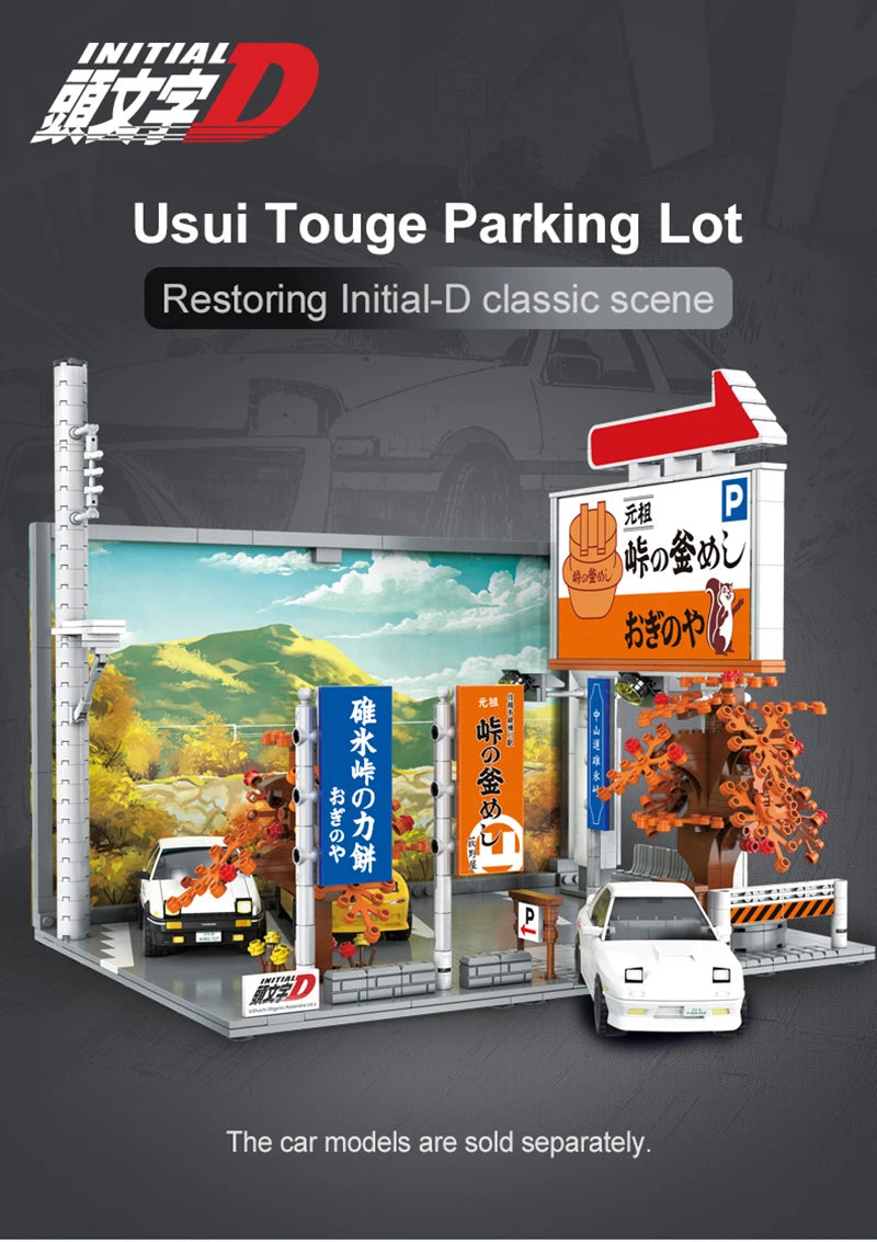 Diorama Japonais Initial D – Usui Parking + Tofu Shop (3 modèles disponibles)