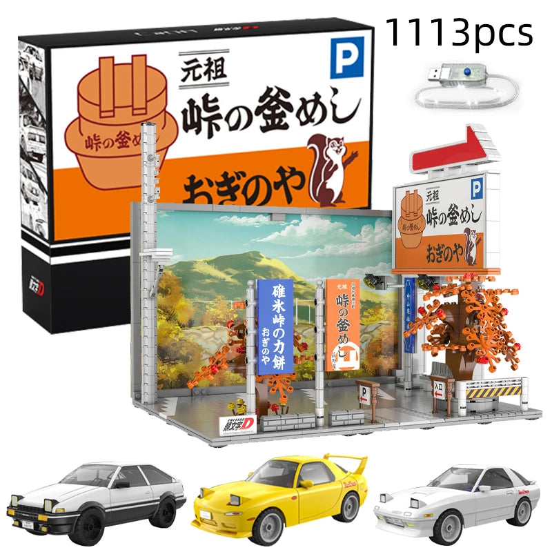 Diorama Japonais Initial D – Usui Parking + Tofu Shop (3 modèles disponibles)
