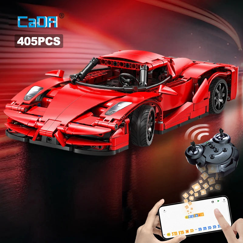 Hypercar Télécommandée CaDA – Supercar Rouge (405 pièces)