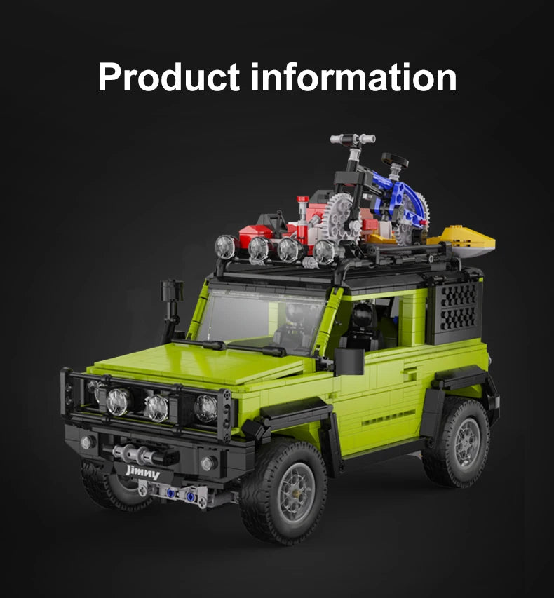 Suzuki Jimny CaDA – 4x4 Off-Road Télécommandé à Construire (1803 pièces + Accessoires)