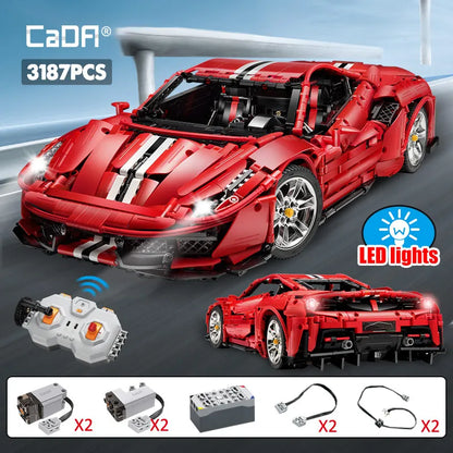 Voiture de Sport Télécommandée CaDA – Supercar Rouge (3187 pièces)