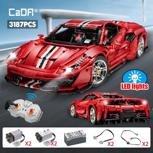 Voiture de Sport Télécommandée CaDA – Supercar Rouge (3187 pièces)