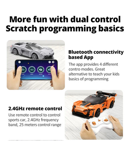 Cada APP Programming Remote Control Sports Car Building Blocks City RC Vehicle Racing Car Bricks Gifts Toys for Boys Children