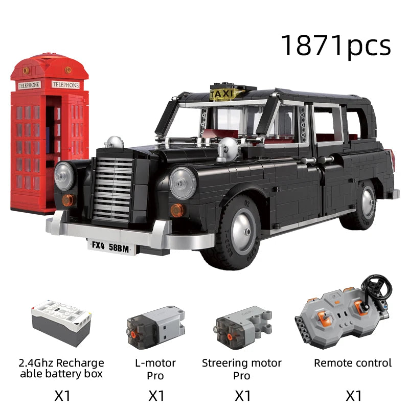 Voiture Télécommandée à Construire CaDA – London Taxi Noir (1871 pièces)