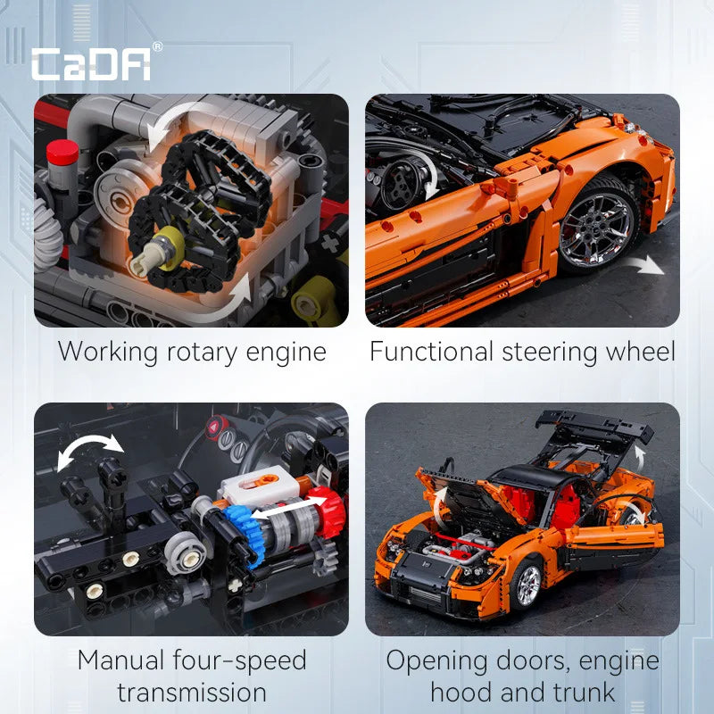 Mazda RX-7 CaDA – Supercar Télécommandée à Construire (3305 pièces, Échelle 1:8, Modèle Officiel)