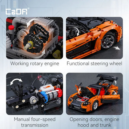 Mazda RX-7 CaDA – Supercar Télécommandée à Construire (3305 pièces, Échelle 1:8, Modèle Officiel)