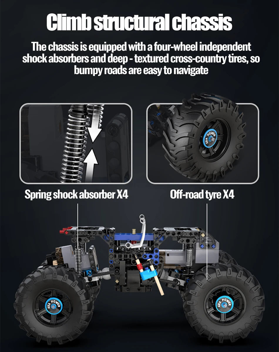 Voiture Tout-Terrain Télécommandée CaDA – Modèle 4x4 Power (699 pièces)