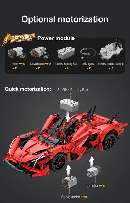 Voiture de Sport RC APE – CaDA C63005 (1823 pièces)