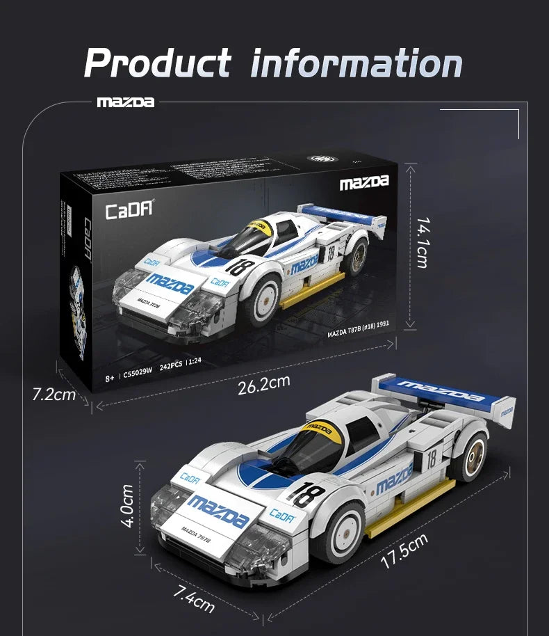 Mazda 787B (#18) – CaDA® Voiture de Course à Construire – 242 Pièces – Échelle 1:24