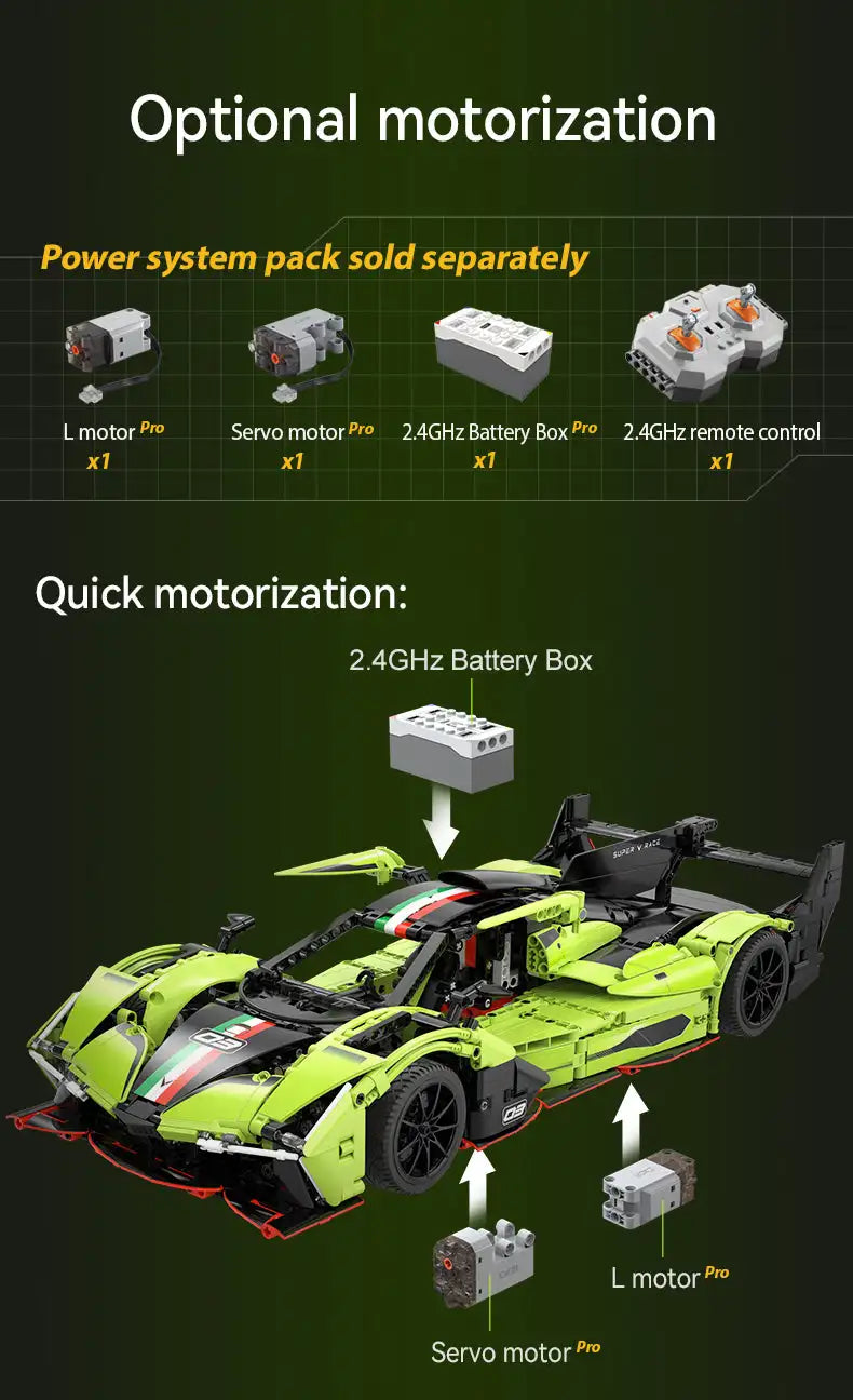Supercar de Course à Construire CaDA – Modèle V-Race (1817 pièces)