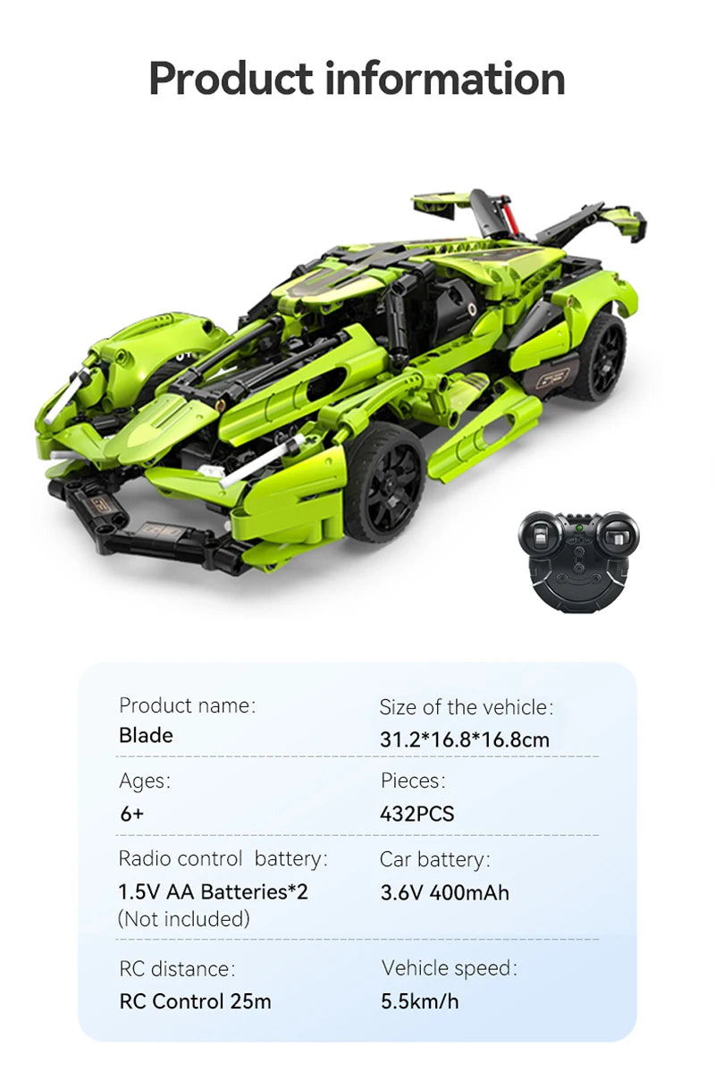 Voiture de Sport Télécommandée CaDA – Modèle Blade (432 pièces)