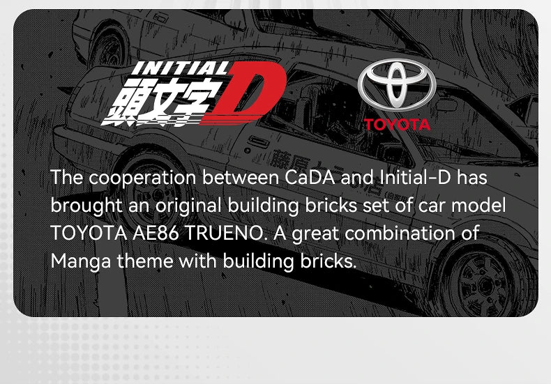 AE86 Trueno Initial D – Voiture Télécommandée à Construire (325 pièces, Échelle 1:20)