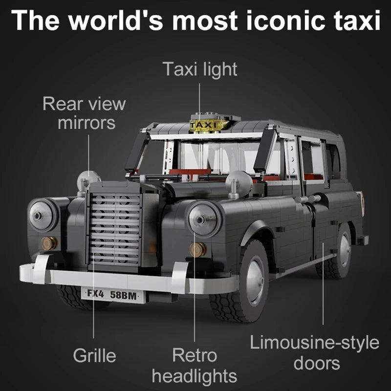 Voiture Télécommandée à Construire CaDA – London Taxi Noir (1871 pièces)