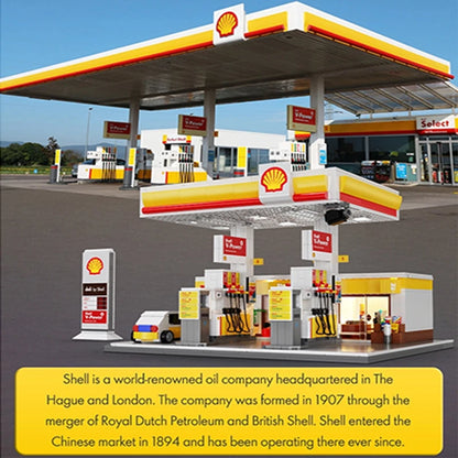 Station-Service Shell à Construire – CaDA C66026W (1309 pièces)