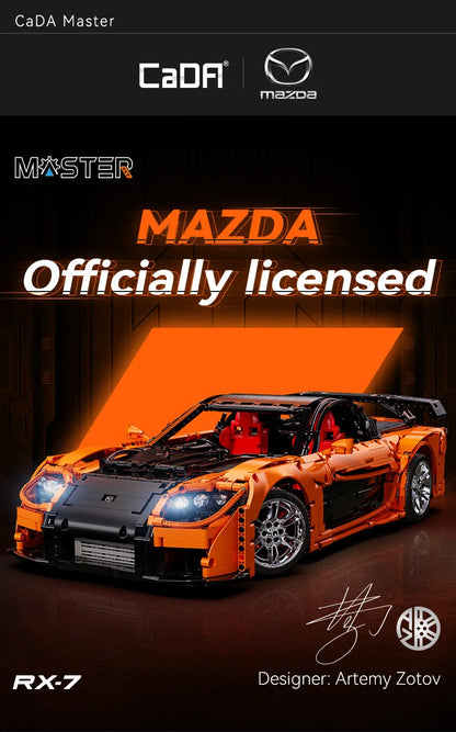 Mazda RX-7 CaDA – Supercar Télécommandée à Construire (3305 pièces, Échelle 1:8, Modèle Officiel)