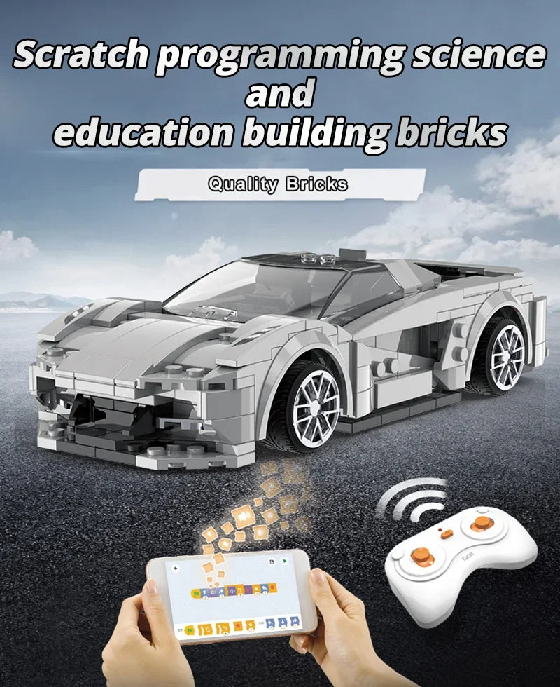 Cada APP Programming Remote Control Sports Car Building Blocks City RC Vehicle Racing Car Bricks Gifts Toys for Boys Children