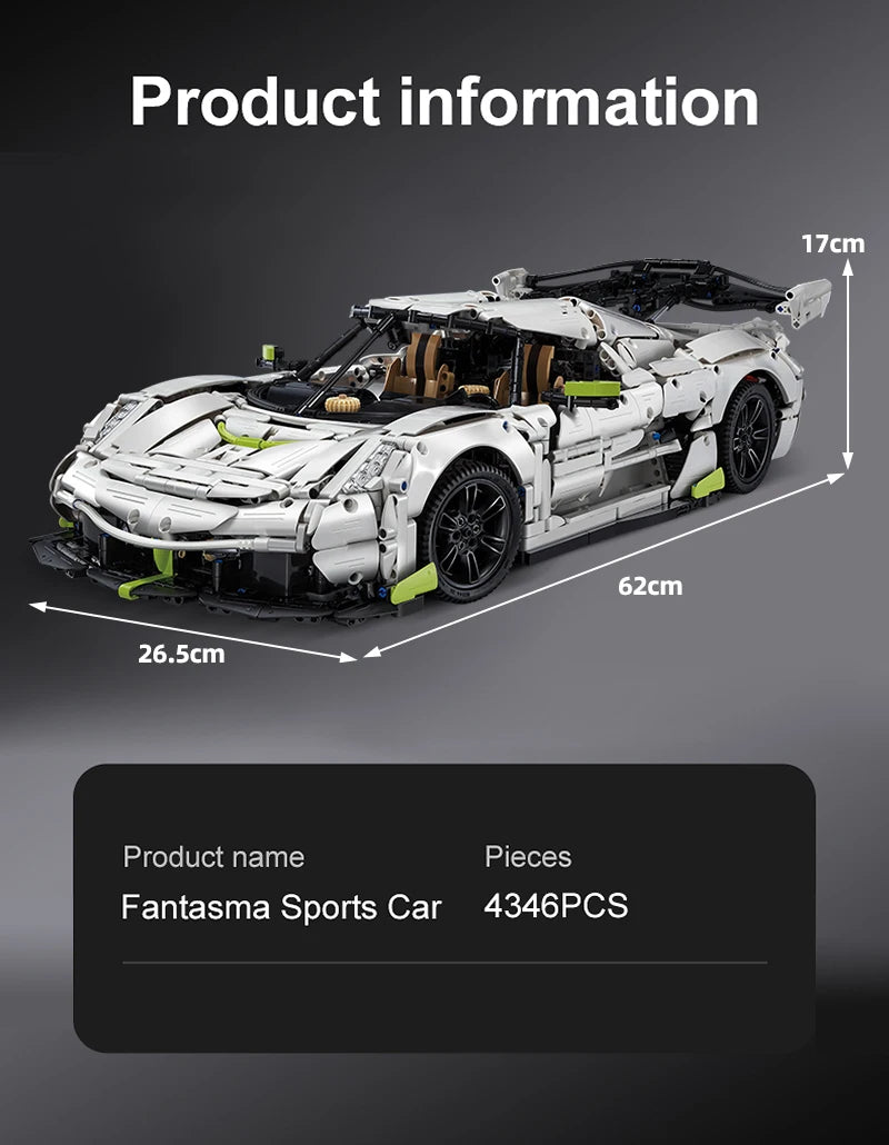 Voiture de Sport à Construire CaDA – Modèle Fantasma (4346 pièces)