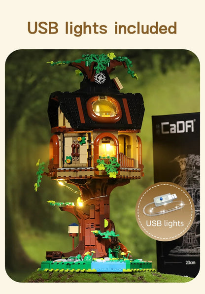 Maison dans l'Arbre à Construire CaDA – 1808 Pièces avec Lumières USB