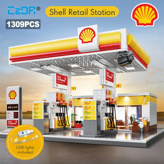 Station-Service Shell à Construire – CaDA C66026W (1309 pièces)