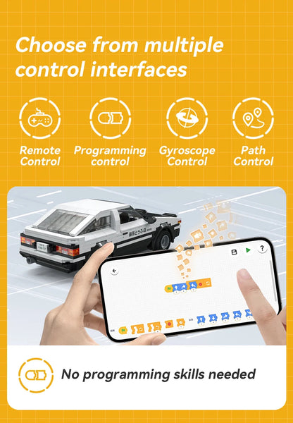 AE86 Trueno Initial D – Voiture Télécommandée à Construire (325 pièces, Échelle 1:20)