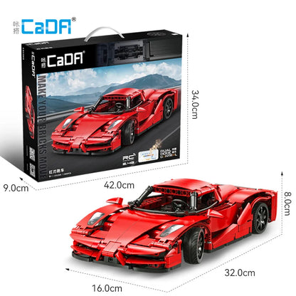 Hypercar Télécommandée CaDA – Supercar Rouge (405 pièces)