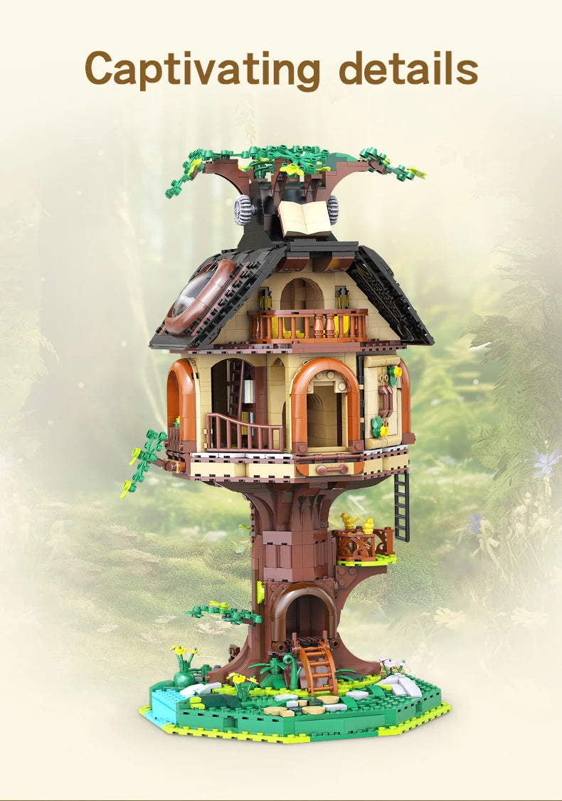 Maison dans l'Arbre à Construire CaDA – 1808 Pièces avec Lumières USB