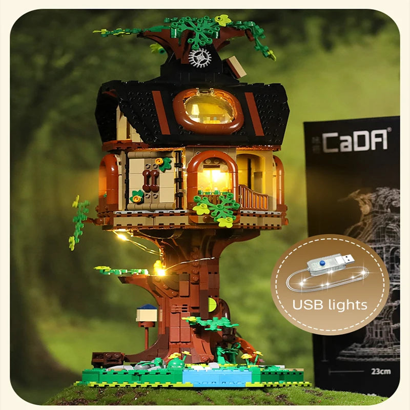 Maison dans l'Arbre à Construire CaDA – 1808 Pièces avec Lumières USB
