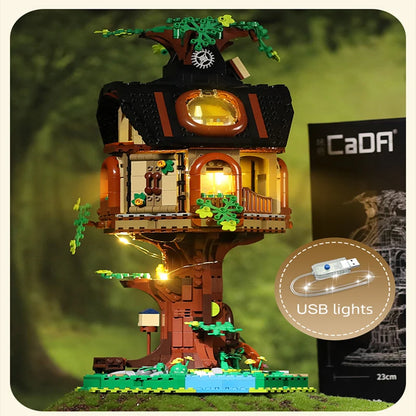 Maison dans l'Arbre à Construire CaDA – 1808 Pièces avec Lumières USB
