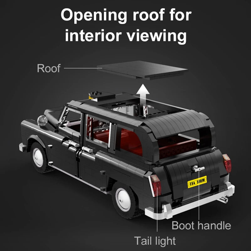 Voiture Télécommandée à Construire CaDA – London Taxi Noir (1871 pièces)
